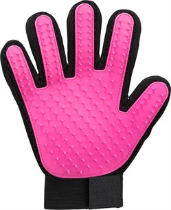 Trixie vachtverzorgingshandschoen mesh-materiaal / tpr roze / zwart Trixie vachtverzorgingshandschoen mesh-materiaal / tpr roze / zwart