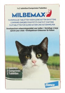 Milbemax tablet ontworming kleine kat / kitten Milbemax tablet ontworming kleine kat / kitten