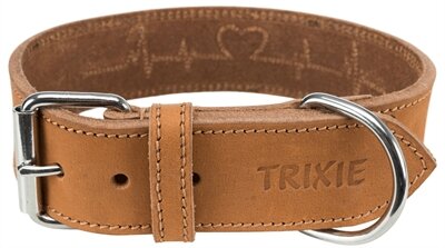 Trixie halsband hond rustic vetleer heartbeat bruin Trixie halsband hond rustic vetleer heartbeat bruin