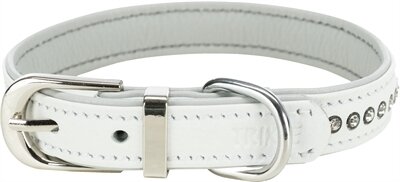 Trixie halsband hond active comfort met strass steentjes leer wit Trixie halsband hond active comfort met strass steentjes leer wit