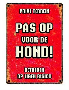 Plenty gifts waakbord blik pas op voor de hond Plenty gifts waakbord blik pas op voor de hond