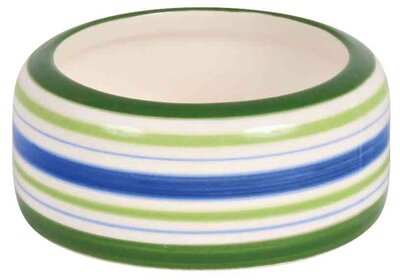 Trixie voerbak konijn streep groen / blauw / creme Trixie voerbak konijn streep groen / blauw / creme