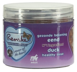 Renske hond gezonde beloning mini hartjes eend Renske hond gezonde beloning mini hartjes eend
