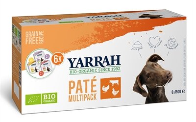 Yarrah organic hond multipack pate kalkoen / kip / rund Yarrah organic hond multipack pate kalkoen / kip / rund