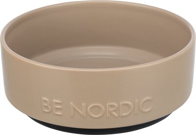 Trixie be nordic voerbak hond keramiek/ rubber taupe Trixie be nordic voerbak hond keramiek/ rubber taupe