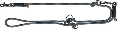 Trixie soft rope hondenriem verstelbaar zwart / grijs Trixie soft rope hondenriem verstelbaar zwart / grijs